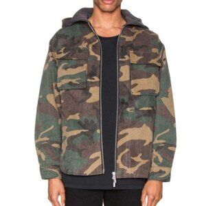 RHUDE Camo Print Hooded Jacket Quilted Zip Up Cotton Coat Parka Size Small NWOT